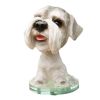 Good Luck Resin Car Dog Shook Head Ornaments Cute Puppy Doll  ( White Beard )