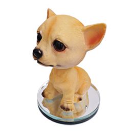 Good Luck Resin Car Dog Shook Head Ornaments Cute Puppy Doll ( Chihuahua )