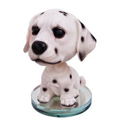 Good Luck Resin Car Dog Shook Head Ornaments Cute Puppy Doll ( Dalmatian )