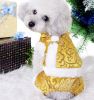 Fashion Pet Dog Clothes Chinese Style Tang Suit Winter Dress Golden