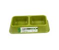 Bamboo Fiber Double Style Pet Bowl for Dogs Cats GREEN