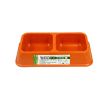 Bamboo Fiber Double Style Pet Bowl for Dogs Cats ORANGE