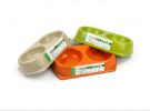 Bamboo Fiber Round Double Style Pet Bowl for Dogs Cats