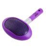 Long handle Stainless Steel Soft Dog Brush Cat brush With a Comb (Purple)