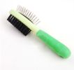 Double-Sided Plastic Handle Massage Comb Pet Dog Brush Cat Brush (Green)