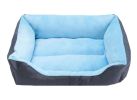Pet Bed Dog Puppy Cat Soft Cotton Fleece Warm Nest House Mat--Plush Blue