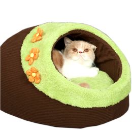 Skin Soft and Warm Pet House Dog Cat Pet Bed Puppy sofa, Floret 44*38*27CM
