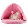 Cute Series Soft Dog Cat Pet Bed,Cat Mongolian Yurts (20"*20"*16"),PINK