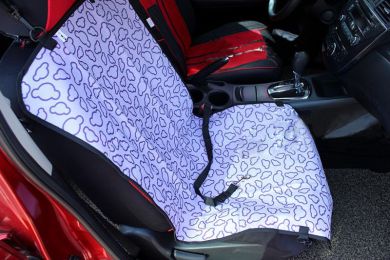 [Purple Clouds]Waterproof Solid Color Single Seat Dog Car Seat Cover (21"Wx41"L)