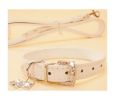 Rhinestone Pet Collars - Dog Leashes - Pet Supplies -- White Marbling 1