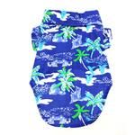 Hawaiian Camp Shirt - Ocean Blue and Palms (Size: XX-Small)