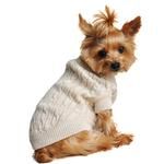 Dog Cable Knit 100% Cotton Sweater (Color: Oatmeal, Size: large)