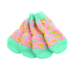 Non-Skid Dog Socks (Color: Pineapple, Size: large)