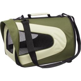 Airline Approved Folding Zippered Sporty Mesh Pet Carrier (Color: Green, Size: large)