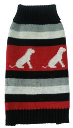 Dog Patterned Stripe Fashion Ribbed Turtle Neck Pet Sweater (Size: medium)